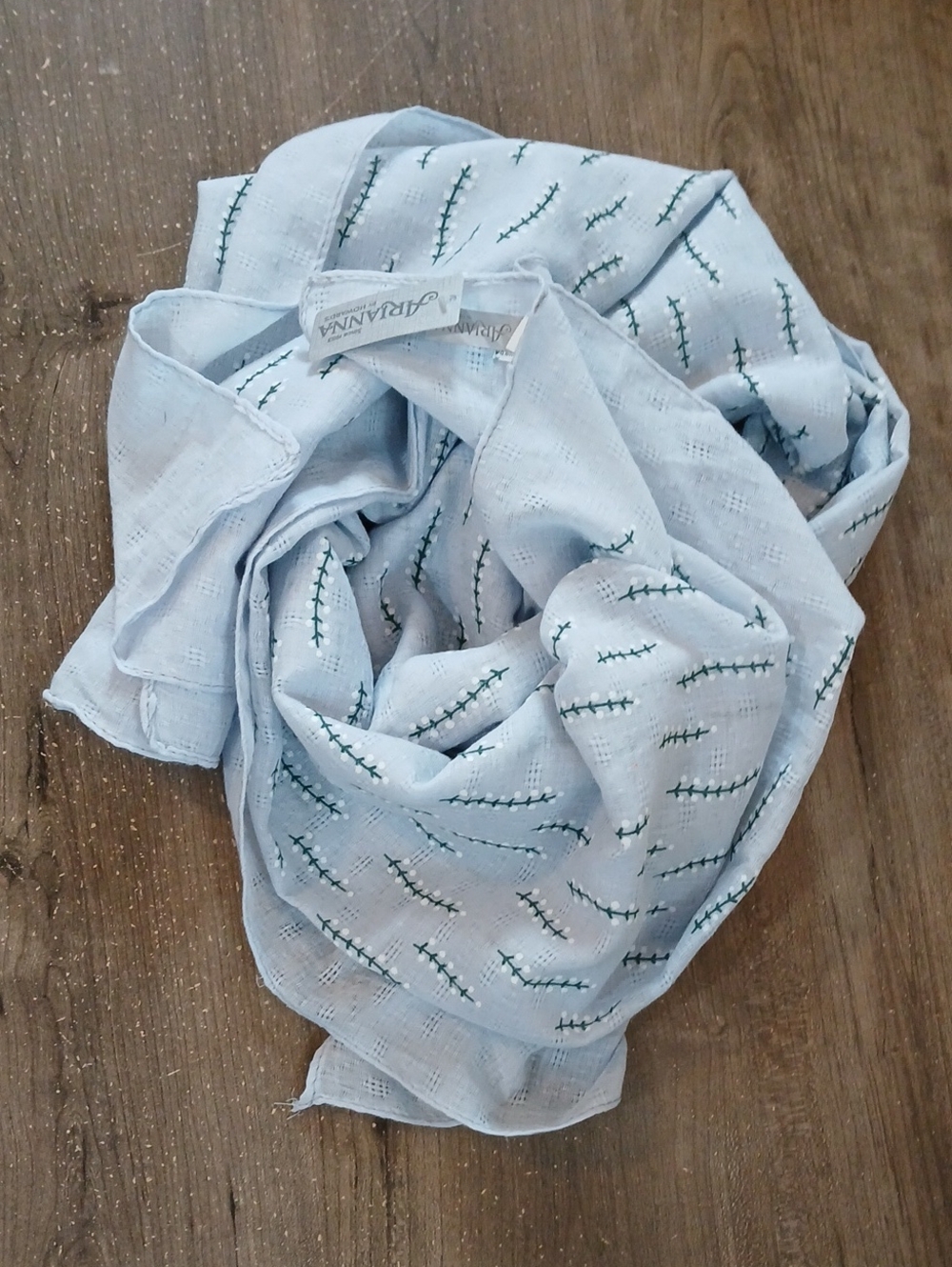 Arianna By Howard's Blue Waffle Knit Soft Weave Scarf New